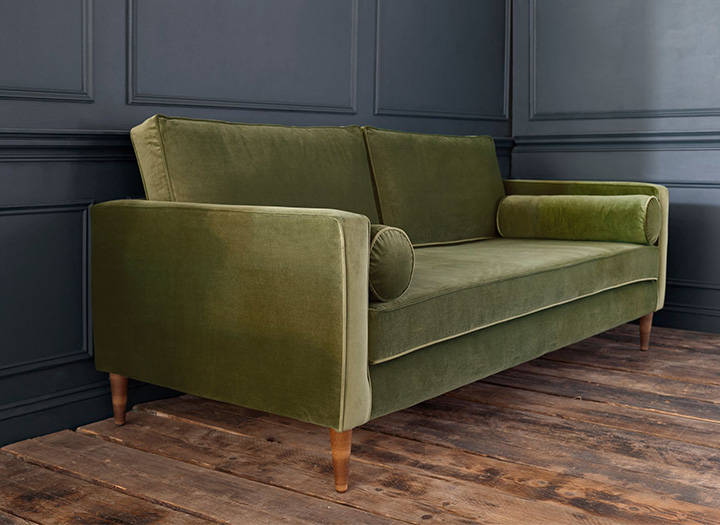 2 Euston Large Sofa in House Velvet Olive